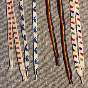 Vintage 80s decorative retro shoelaces